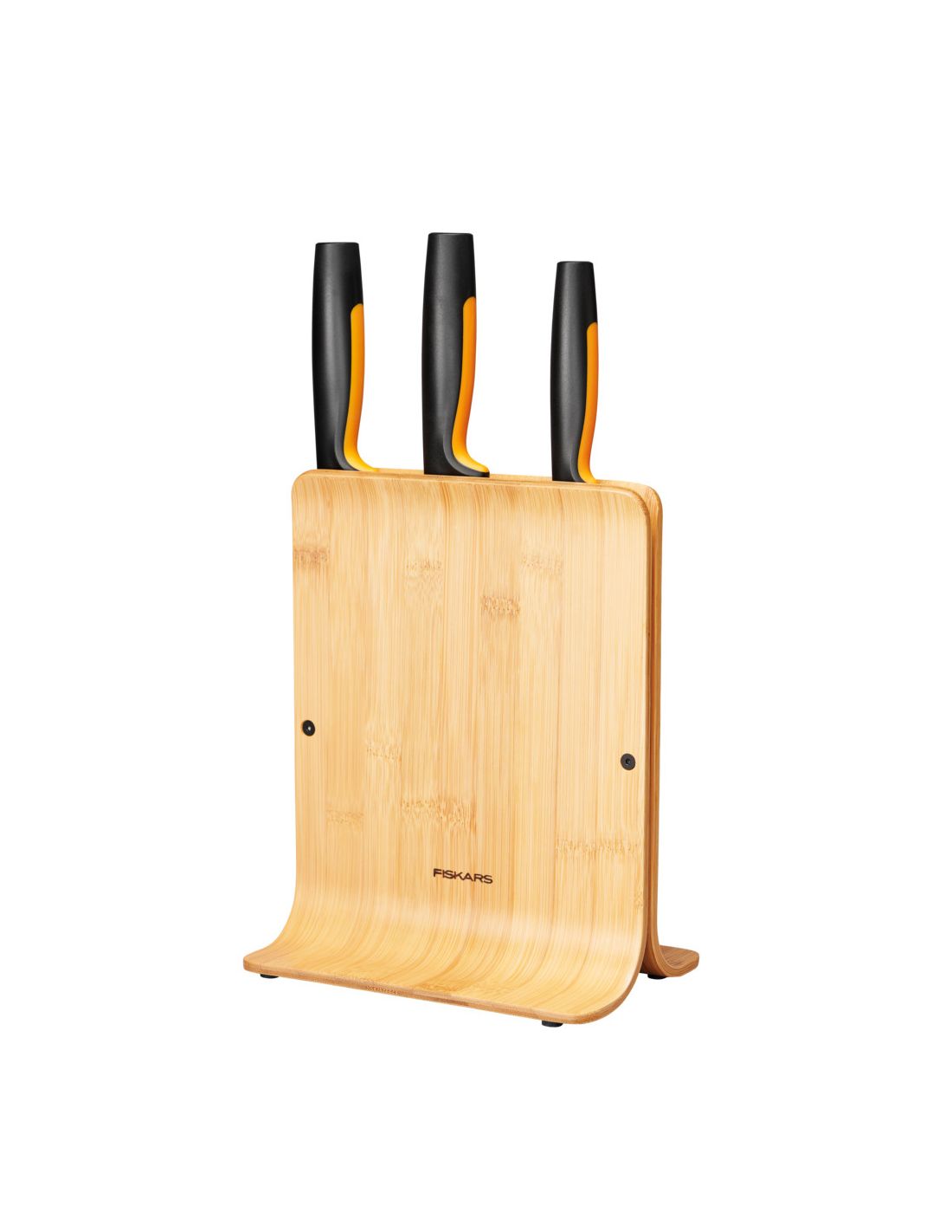FISKARS Functional Form késkészlet, 3 késsel, bambusz blokkban