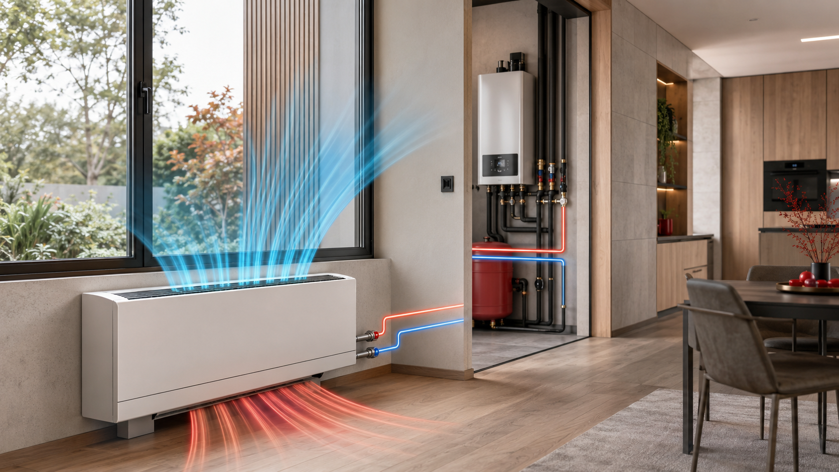 Fan-coil hőszivattyú mellé: fűtés és hűtés egyetlen hőleadóval